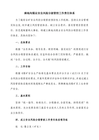 安全风险分级管控工作责任体系