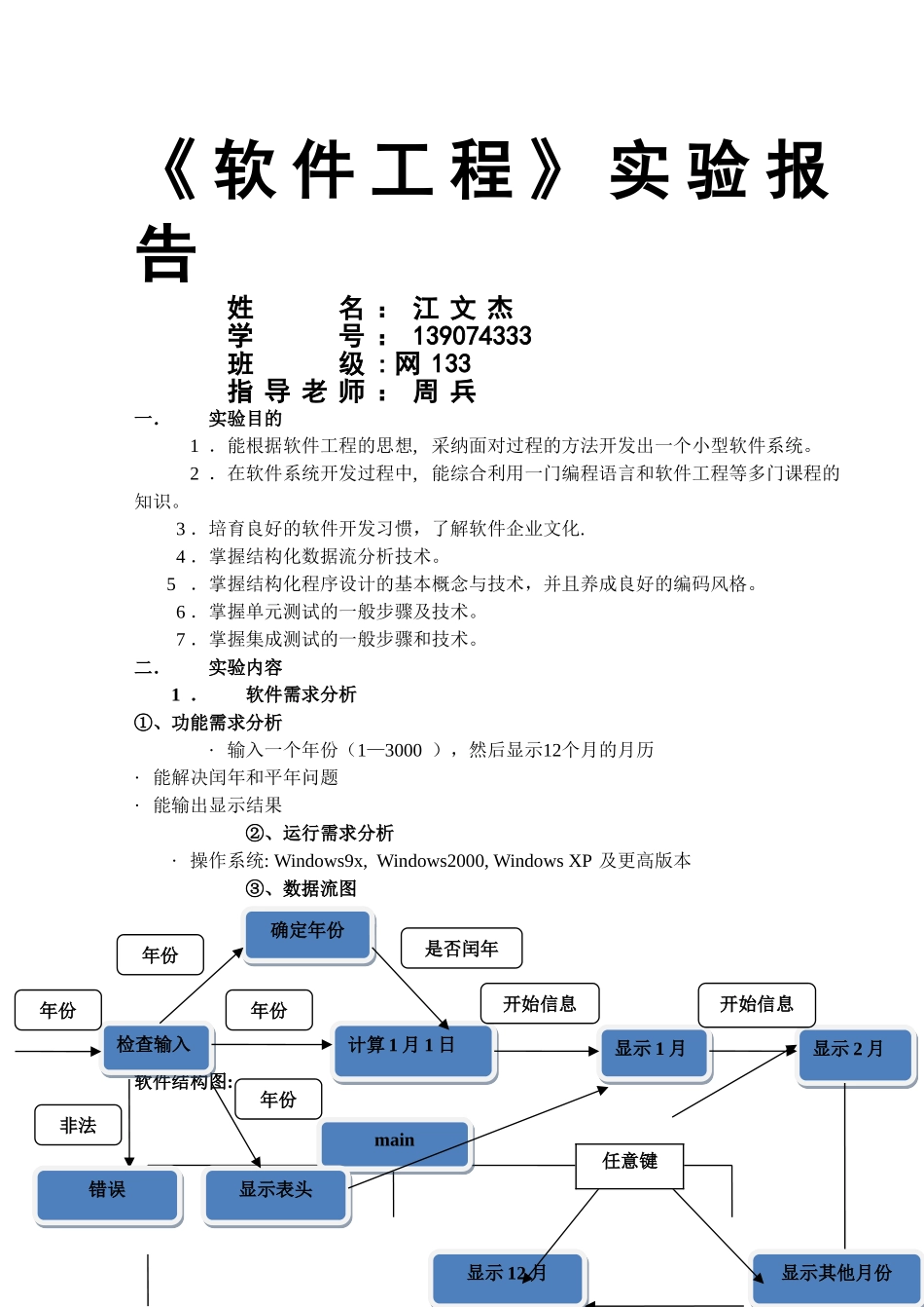 安徽工业大学软件工程实验报告_第1页