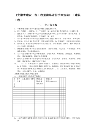 安徽省建设工程工程量清单计价规范
