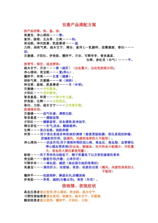 安惠产品搭配方案