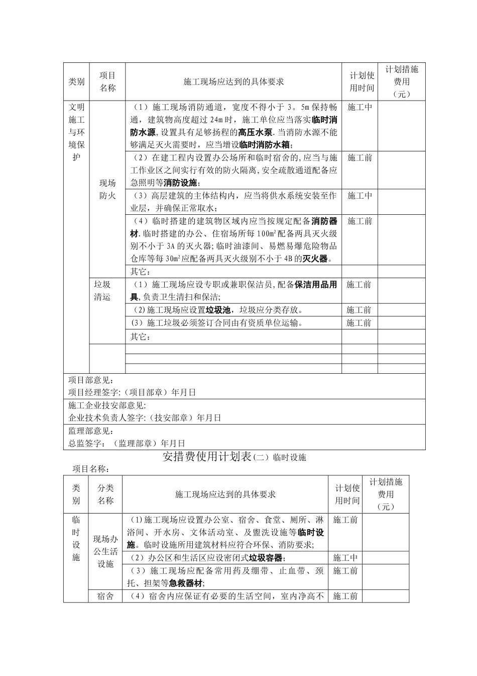 安措费使用计划表_第2页