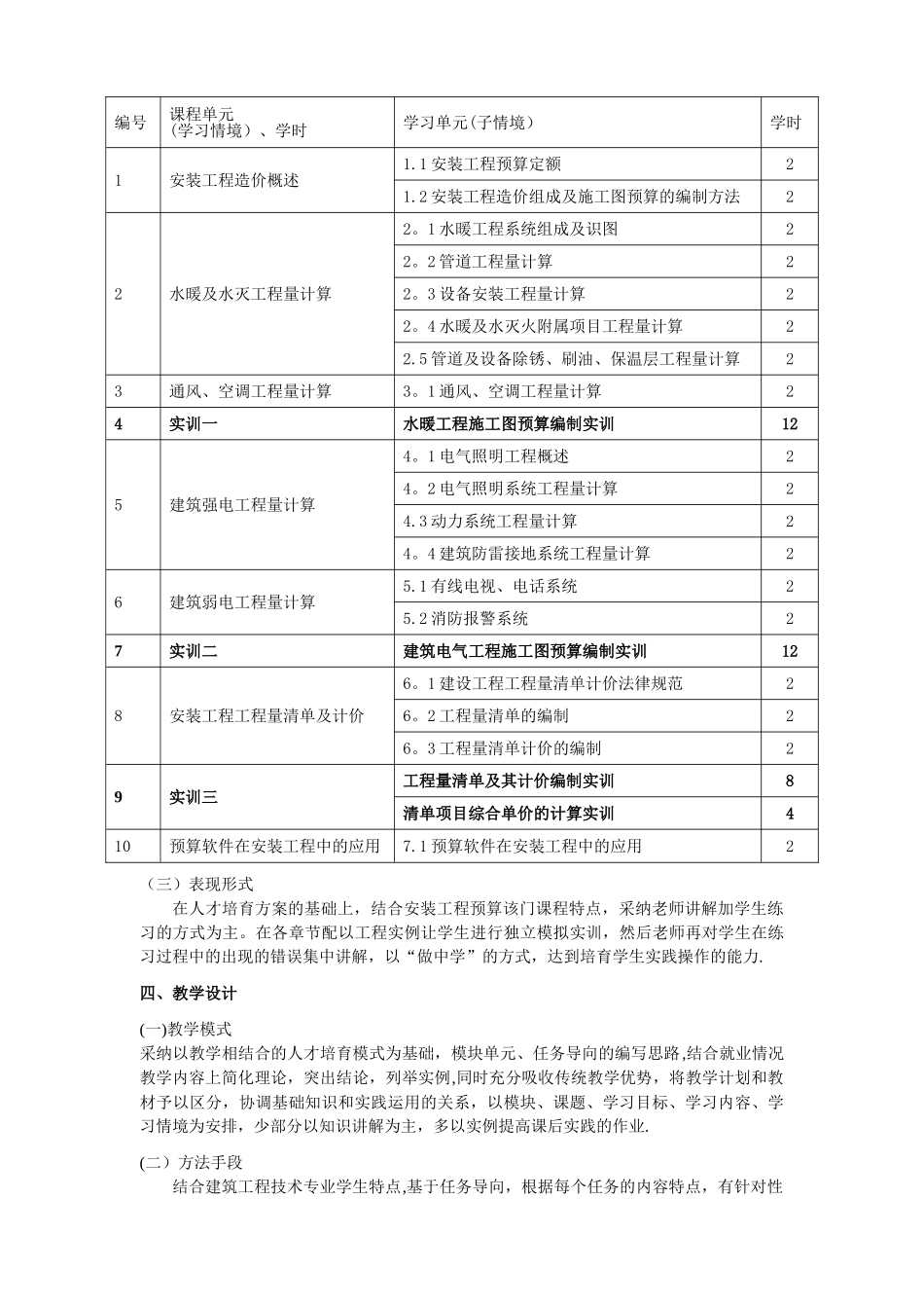 安装工程预算-课程设计方案_第3页