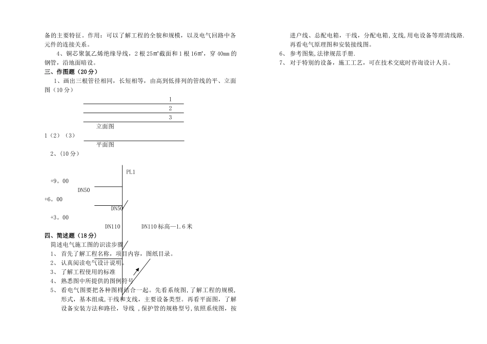 安装识图试卷_第2页