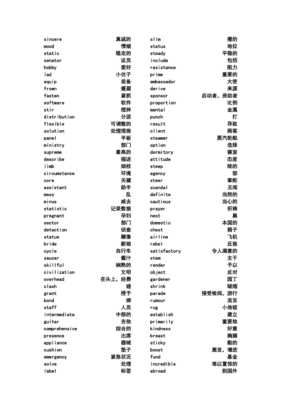 2025年四级词汇表乱序版_第1页