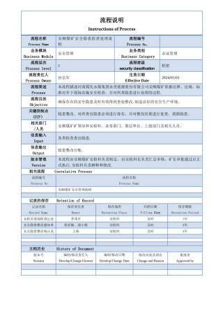安顺煤矿安全隐患检查处理流程