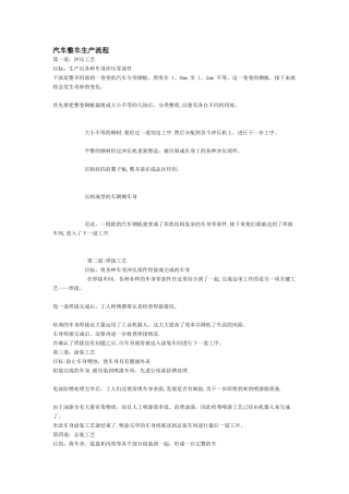 完整的汽车整车生产流程