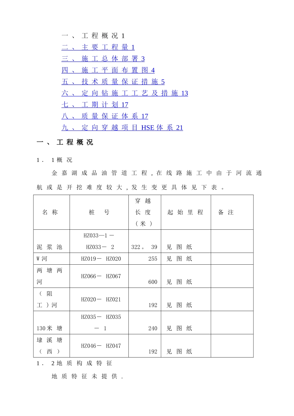 定向钻施工组织设计1_第1页