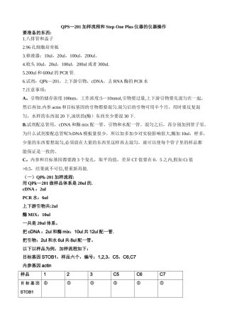 定量PCR加样操作流程