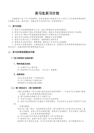 实习生实习计划-