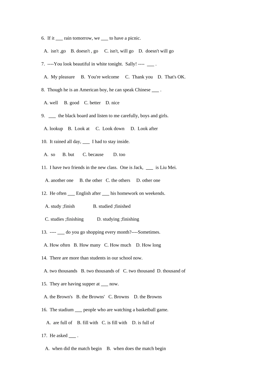 2025年小升初英语试卷及答案_第2页