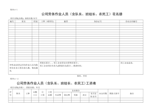 实名制管理表格