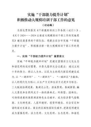 实施干部能力提升计划