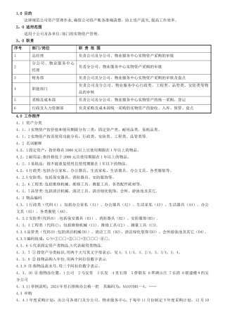 实物资产管理规定