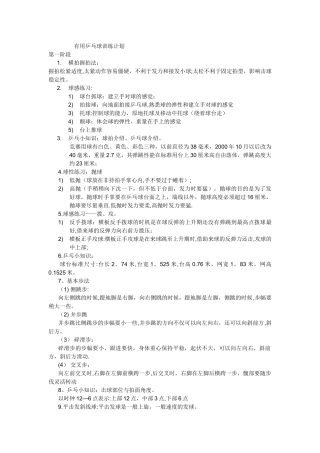 实用乒乓球训练计划