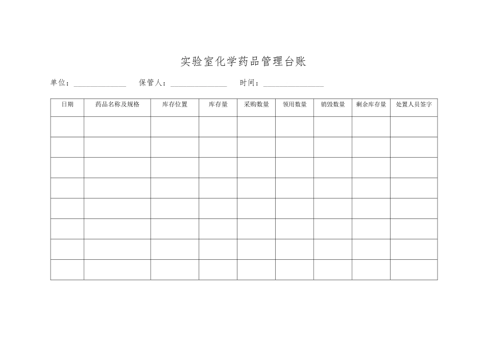 实验室化学药品管理台账_第1页