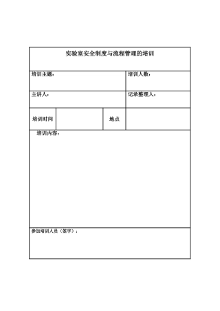 实验室安全制度与流程管理的培训