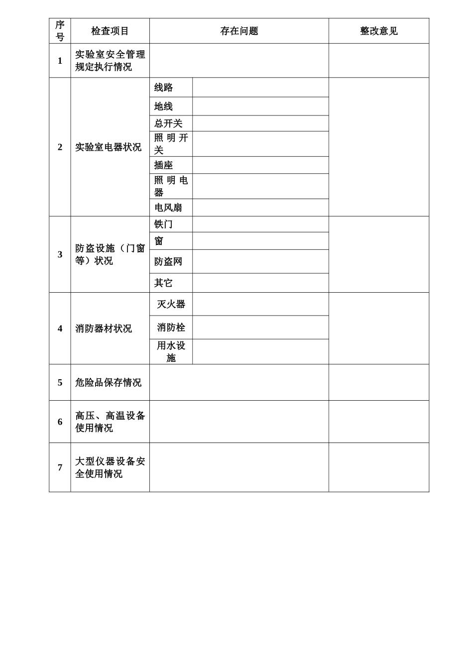 实验室安全排查记录表_第2页