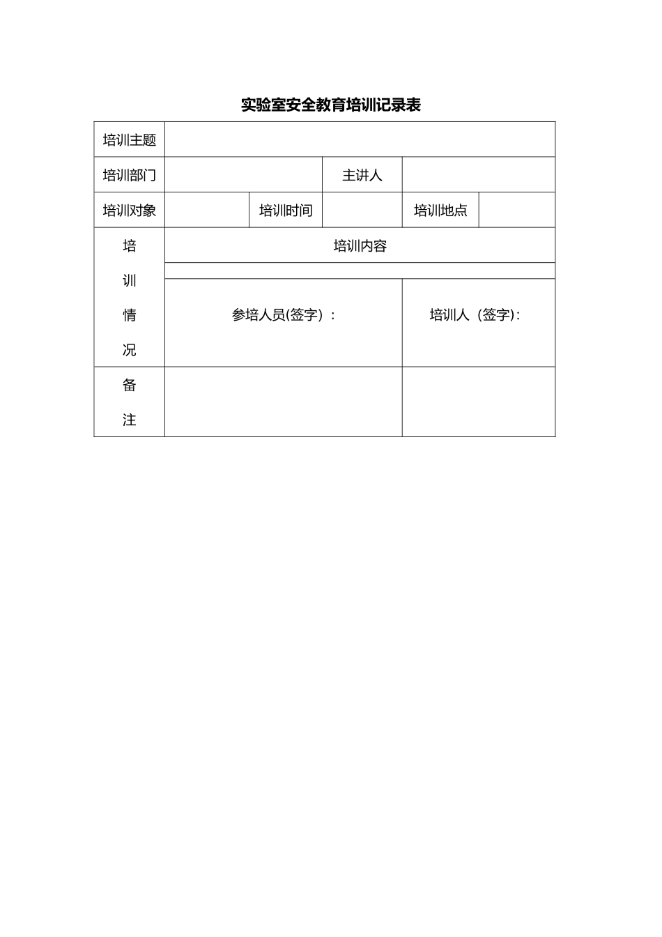 实验室安全教育培训记录_第1页