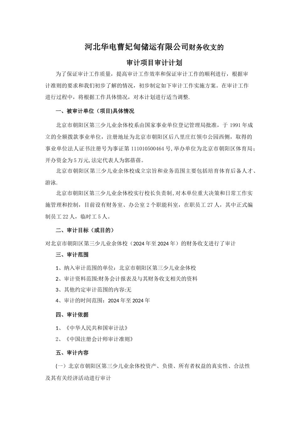 审计计划模板_第2页