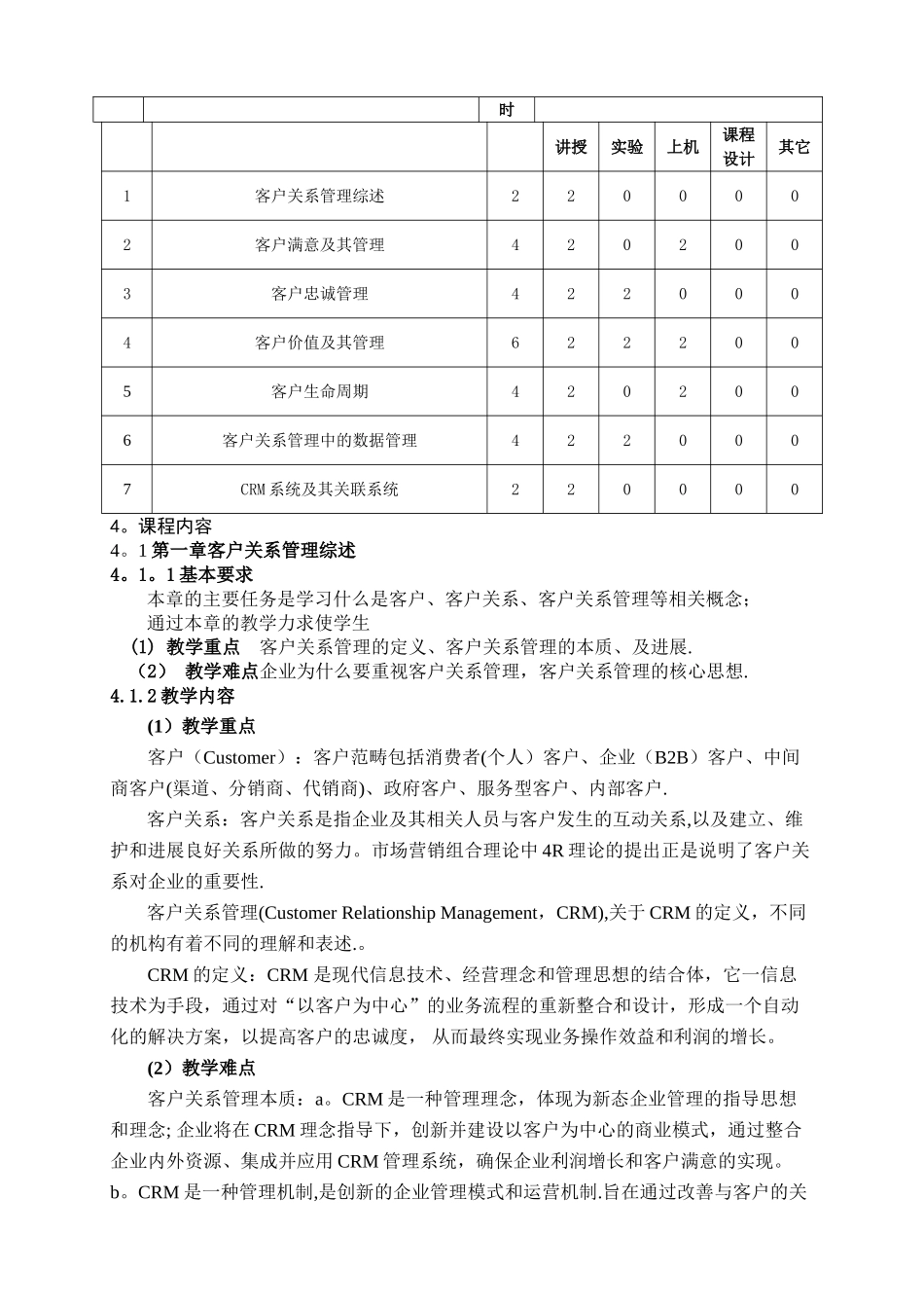 客户关系管理教学大纲_第3页