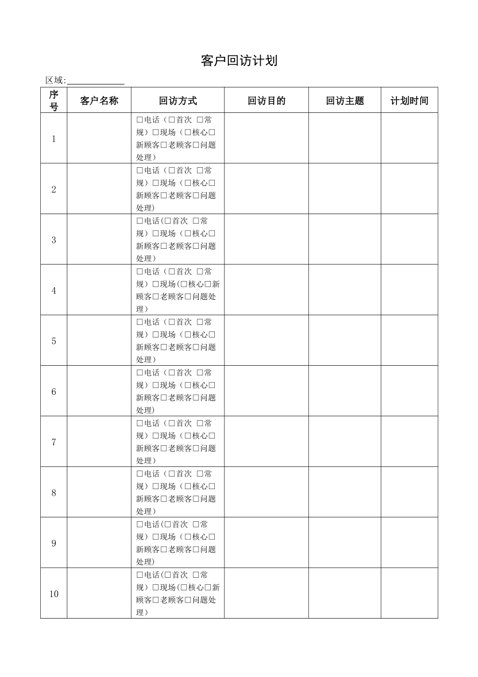 客户回访记录表及客户回访计划表及回访话术集锦_第2页