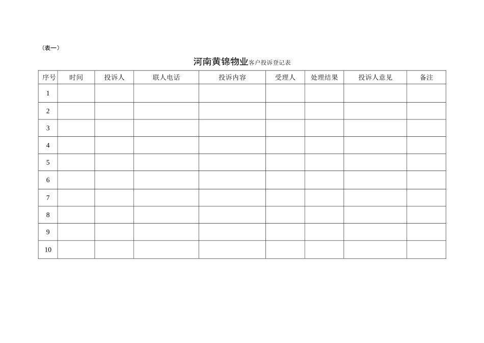 客户投诉登记表_第1页