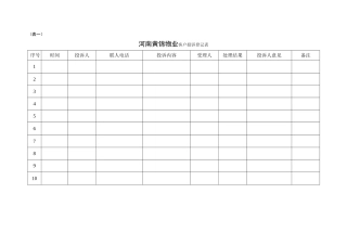 客户投诉登记表
