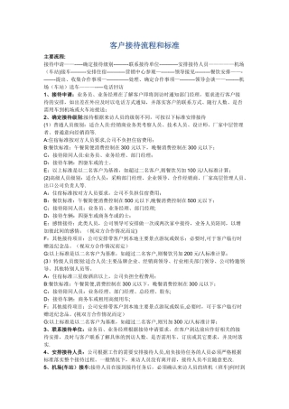 客户接待流程图