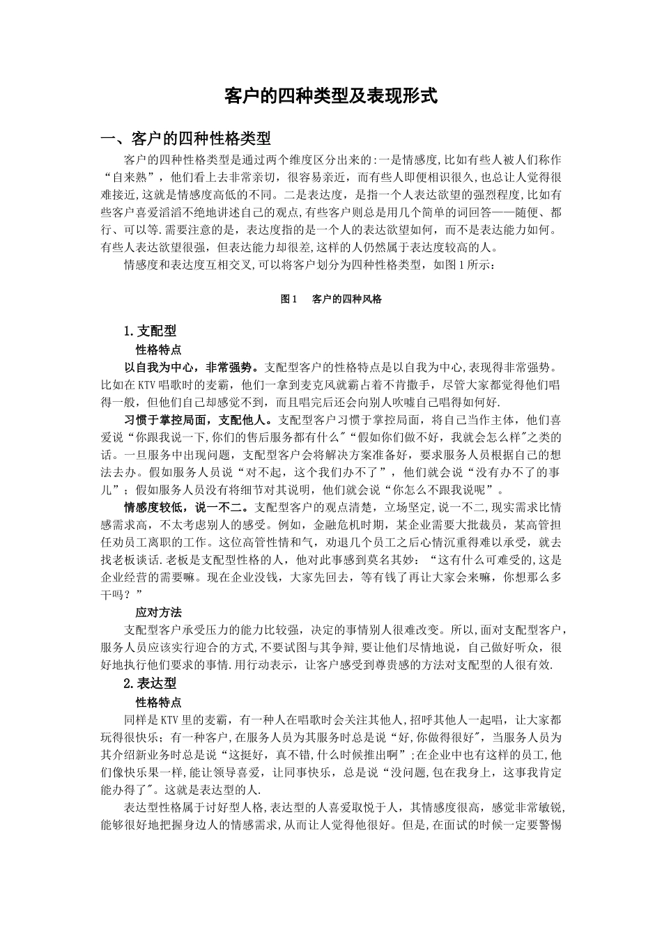 客户的四种类型及表现形式_第1页
