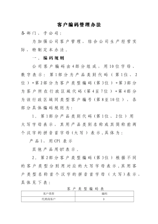 客户编码规则管理办法