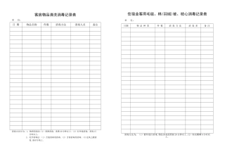 客房物品清洗消毒记录表