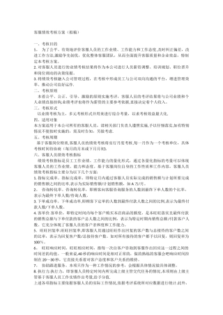 客服绩效考核方案