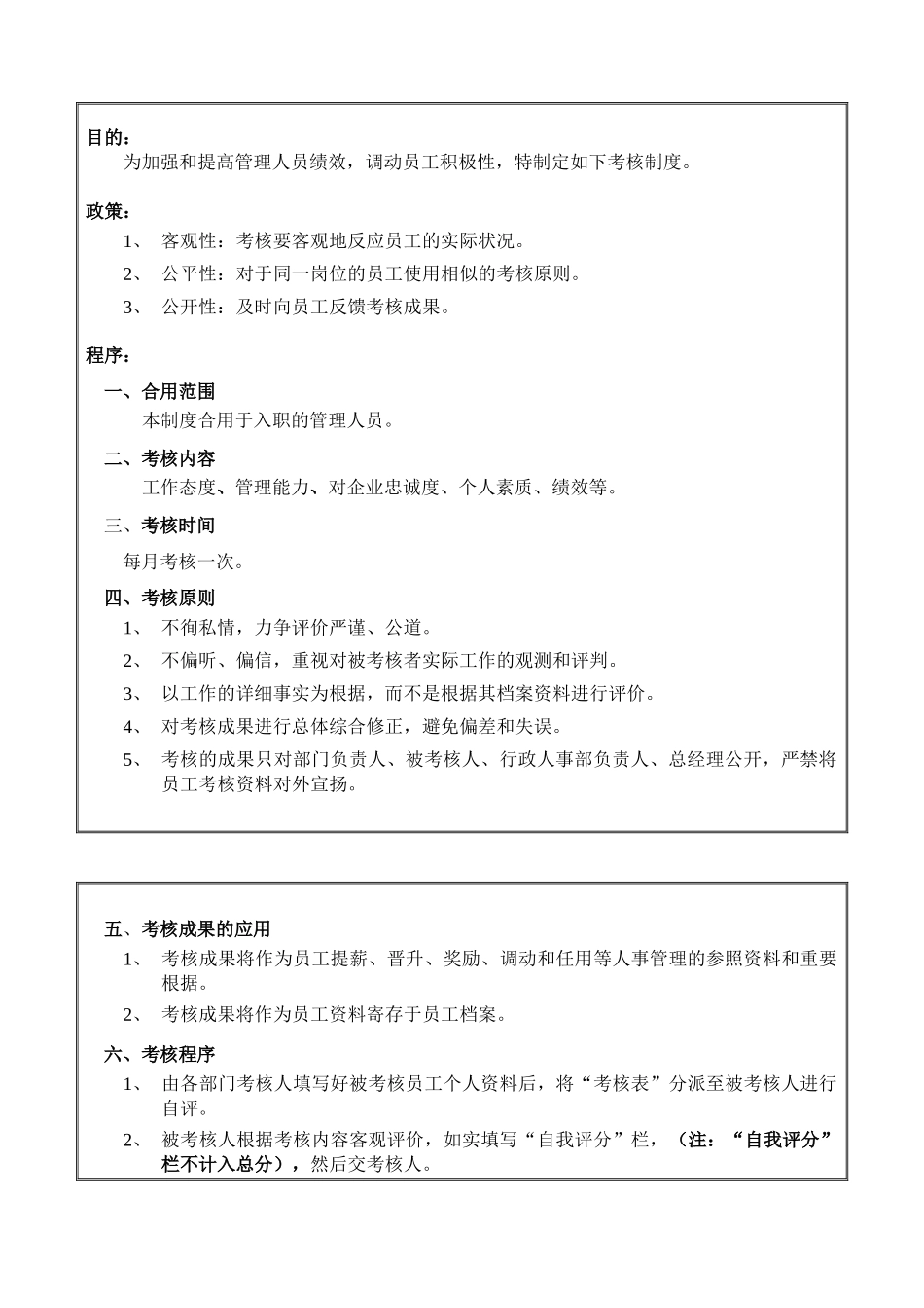 2025年酒店内部管理人员考核管理制度_第2页