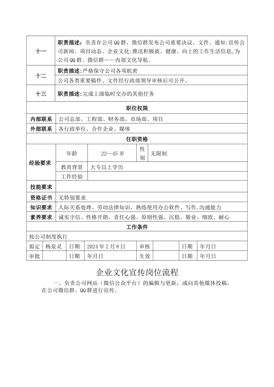 宣传专员岗位职责流程_第3页