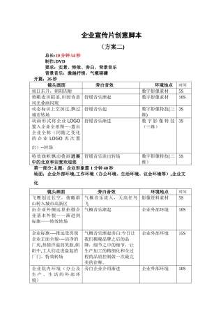 宣传片创意脚本