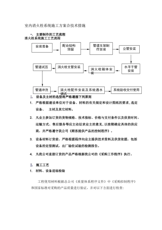 室内消火栓系统施工方案-