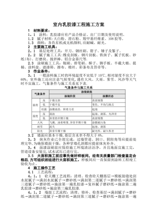 室内涂料施工方案
