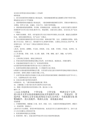 室内消火栓安装施工工艺标准