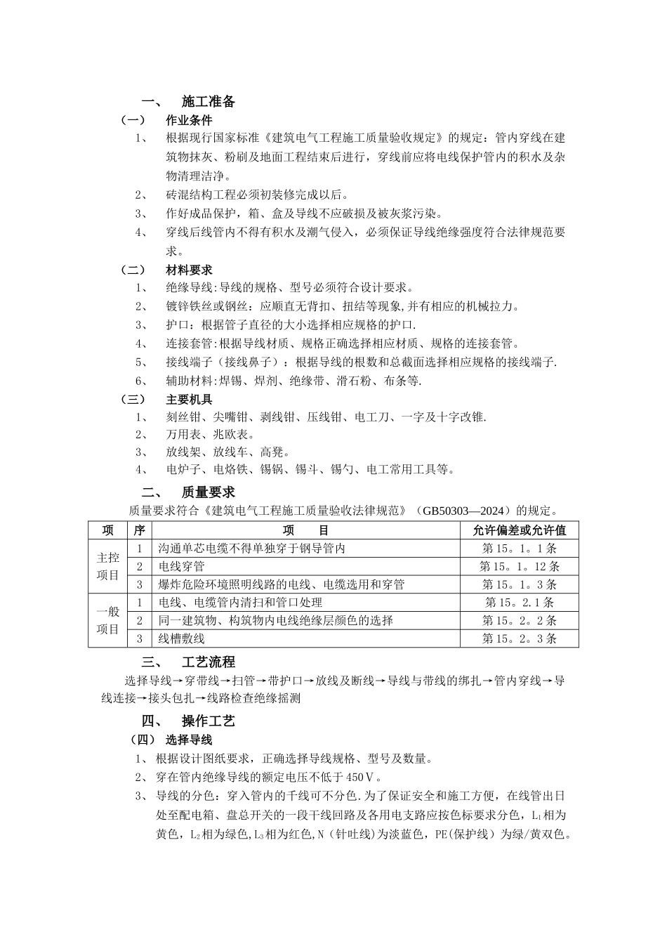 室内穿线施工方案_第1页