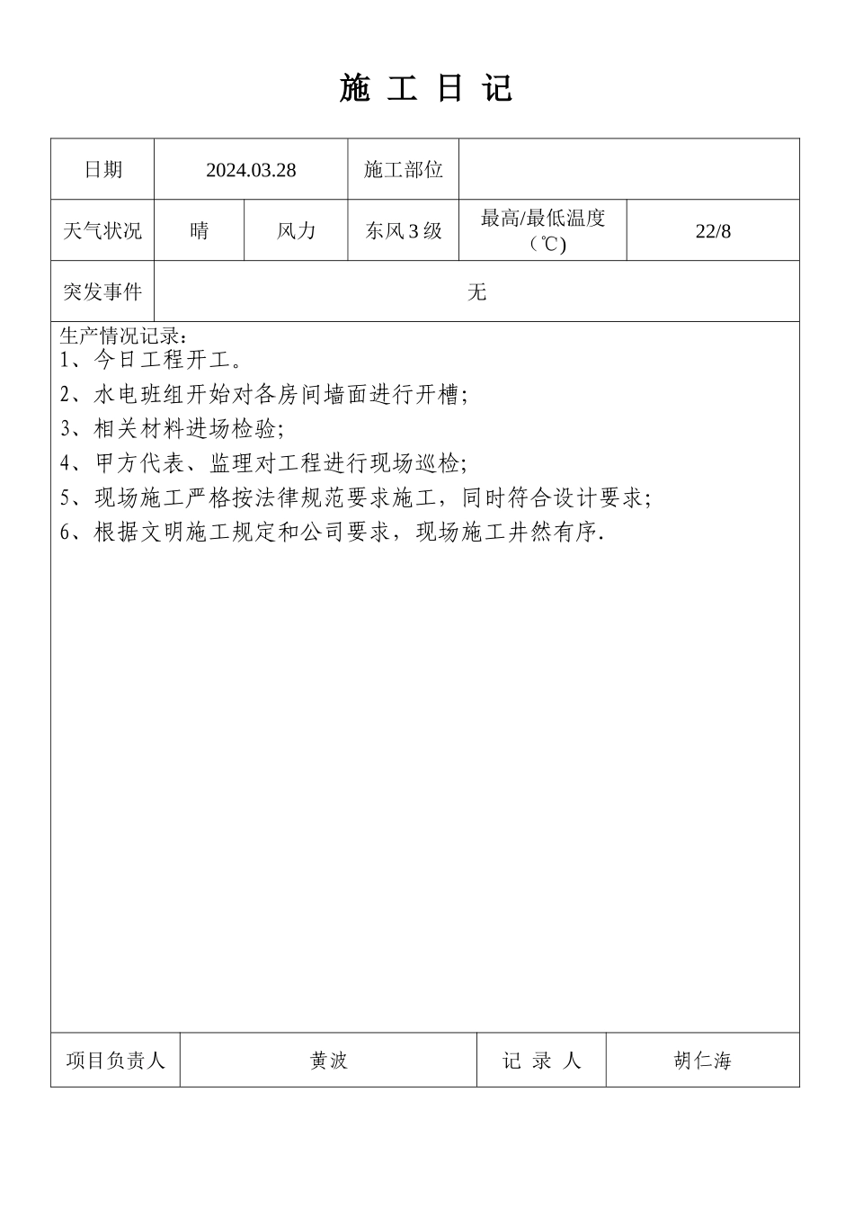 室内装饰工程施工日志_第2页