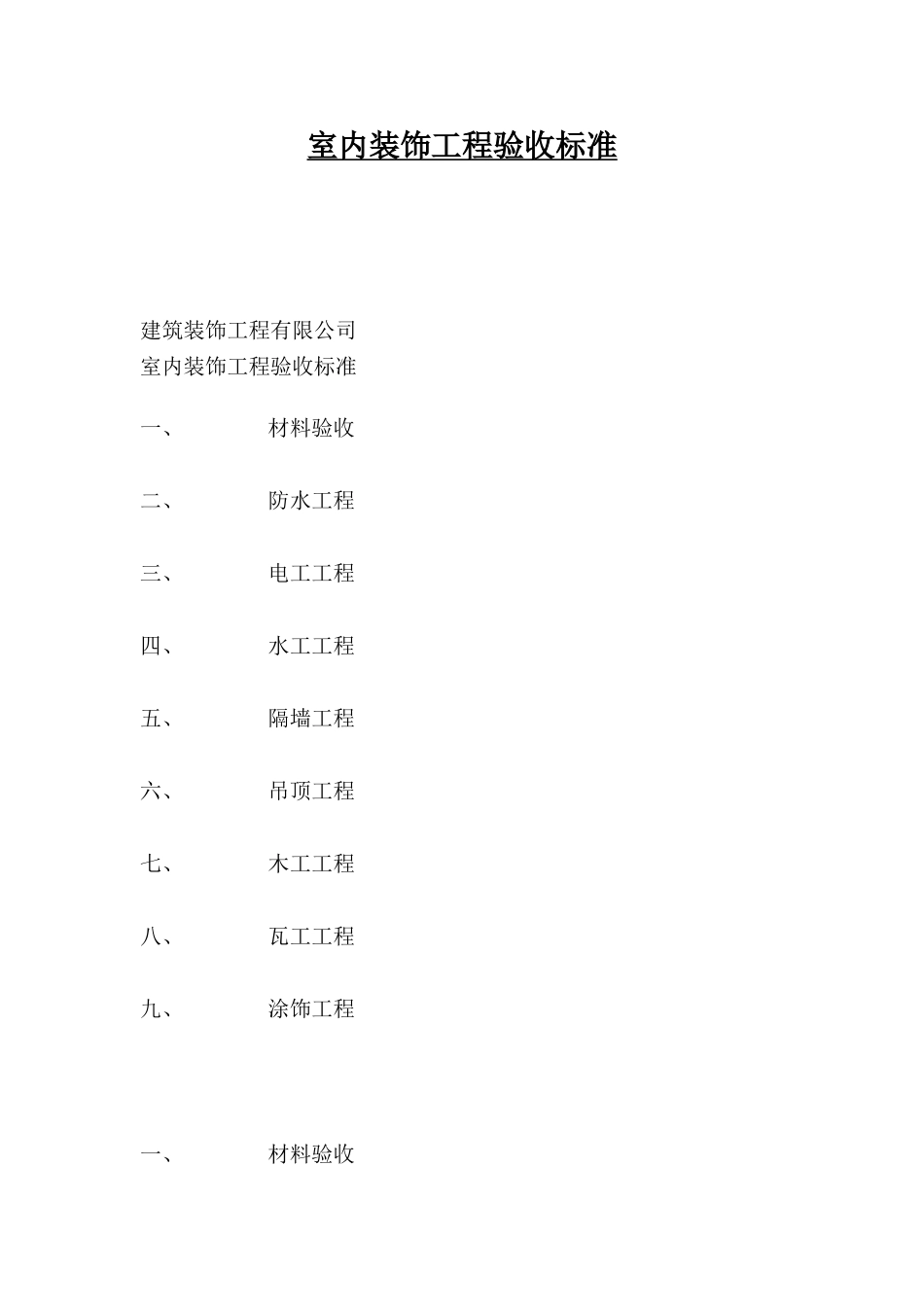 室内装饰工程验收标准_第1页