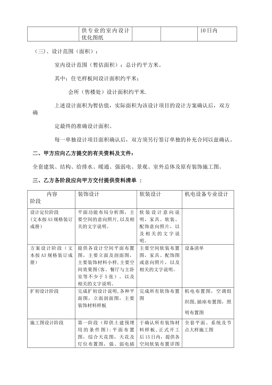 室内设计合同及服务条款_第3页