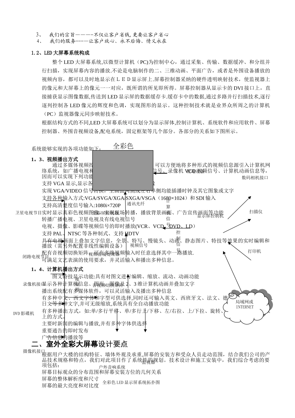 室外P10全彩色LED显示屏技术设计施工方案_第3页