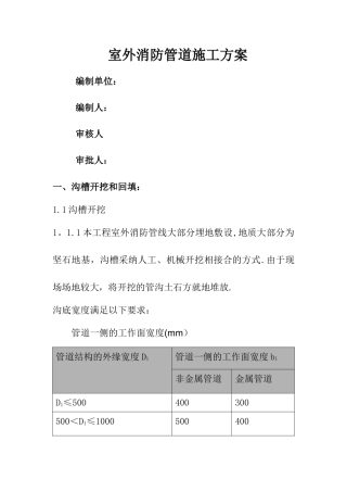 室外消防管道施工方案..