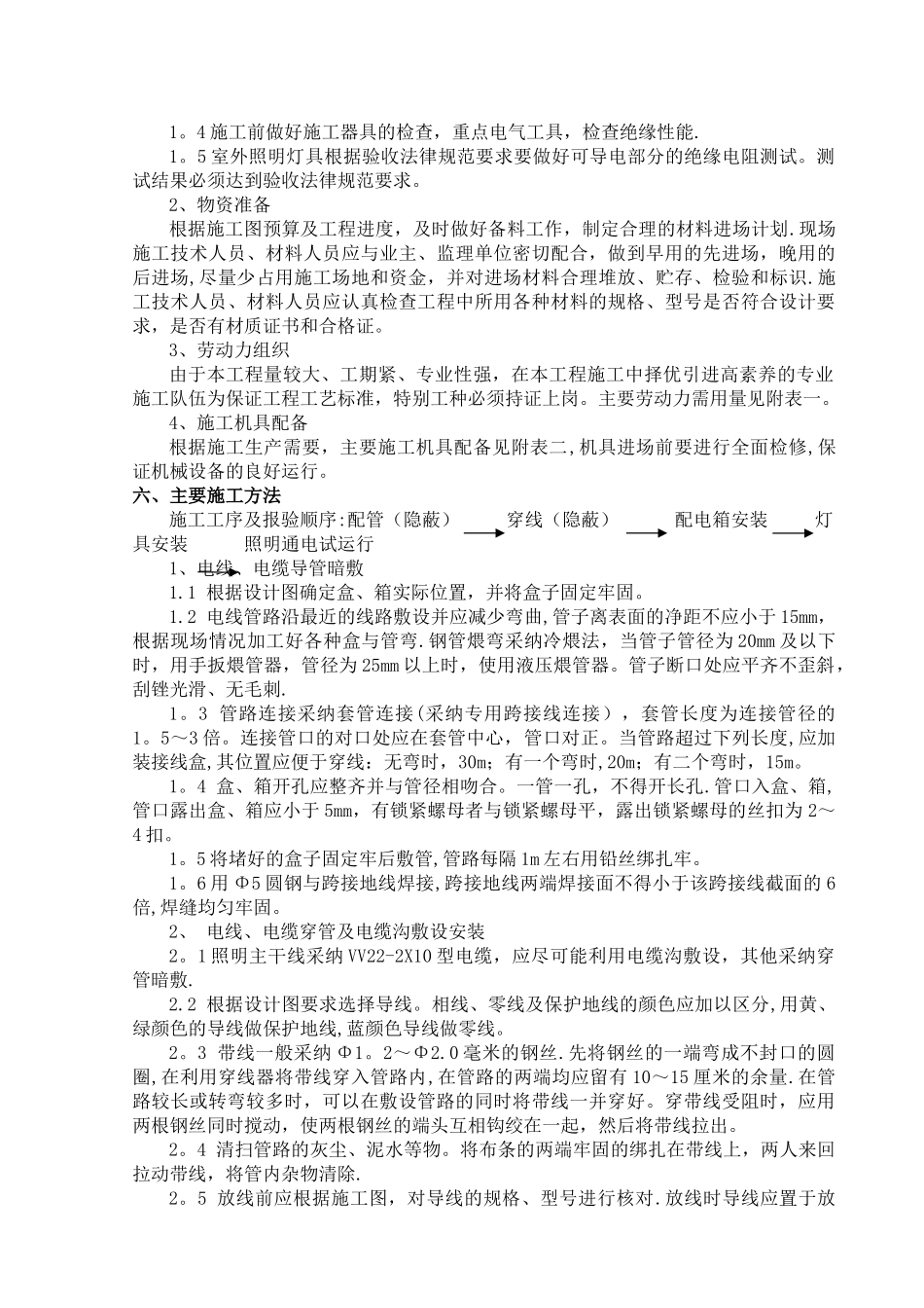 室外电气照明施工方案_第2页