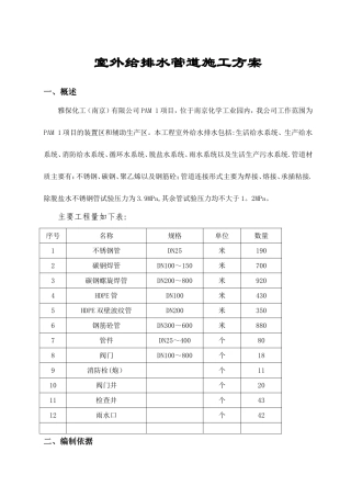 室外给排水管道施工方案