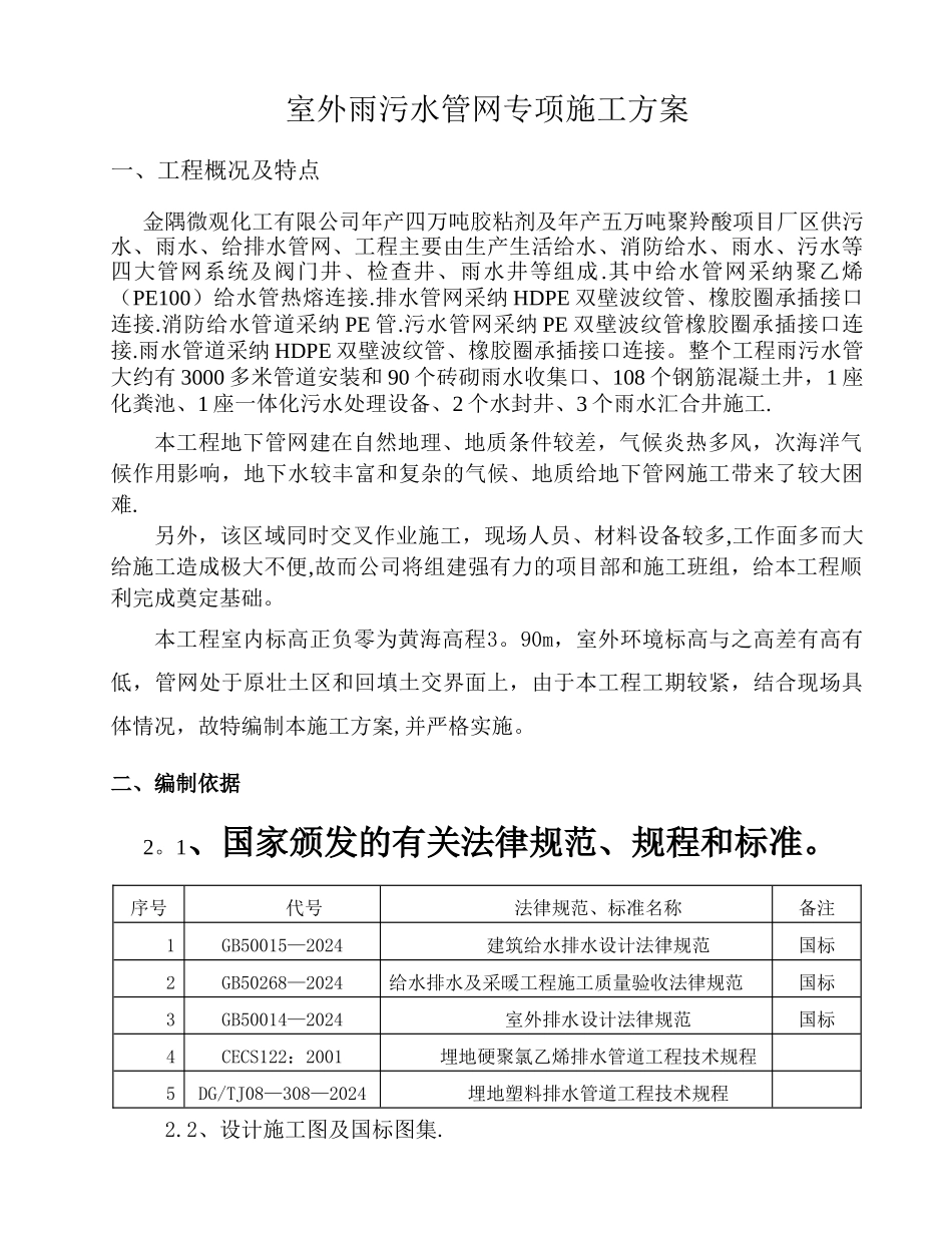 室外雨污水管网专项施工方案_第1页