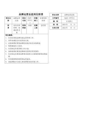 家具事业部岗位职责修改版