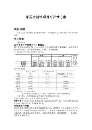 家具生活馆项目可行性方案