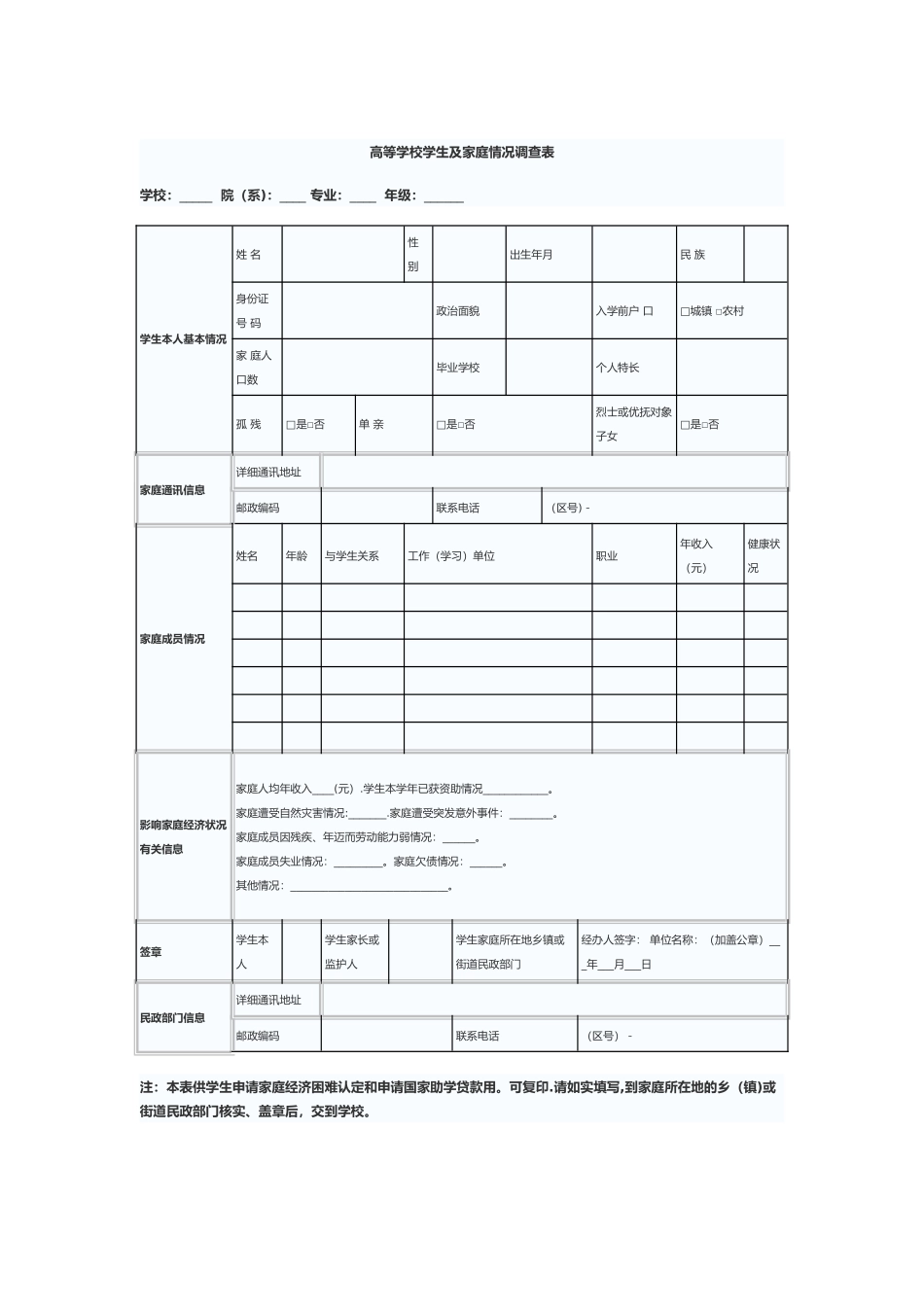 家庭情况调查表_第1页